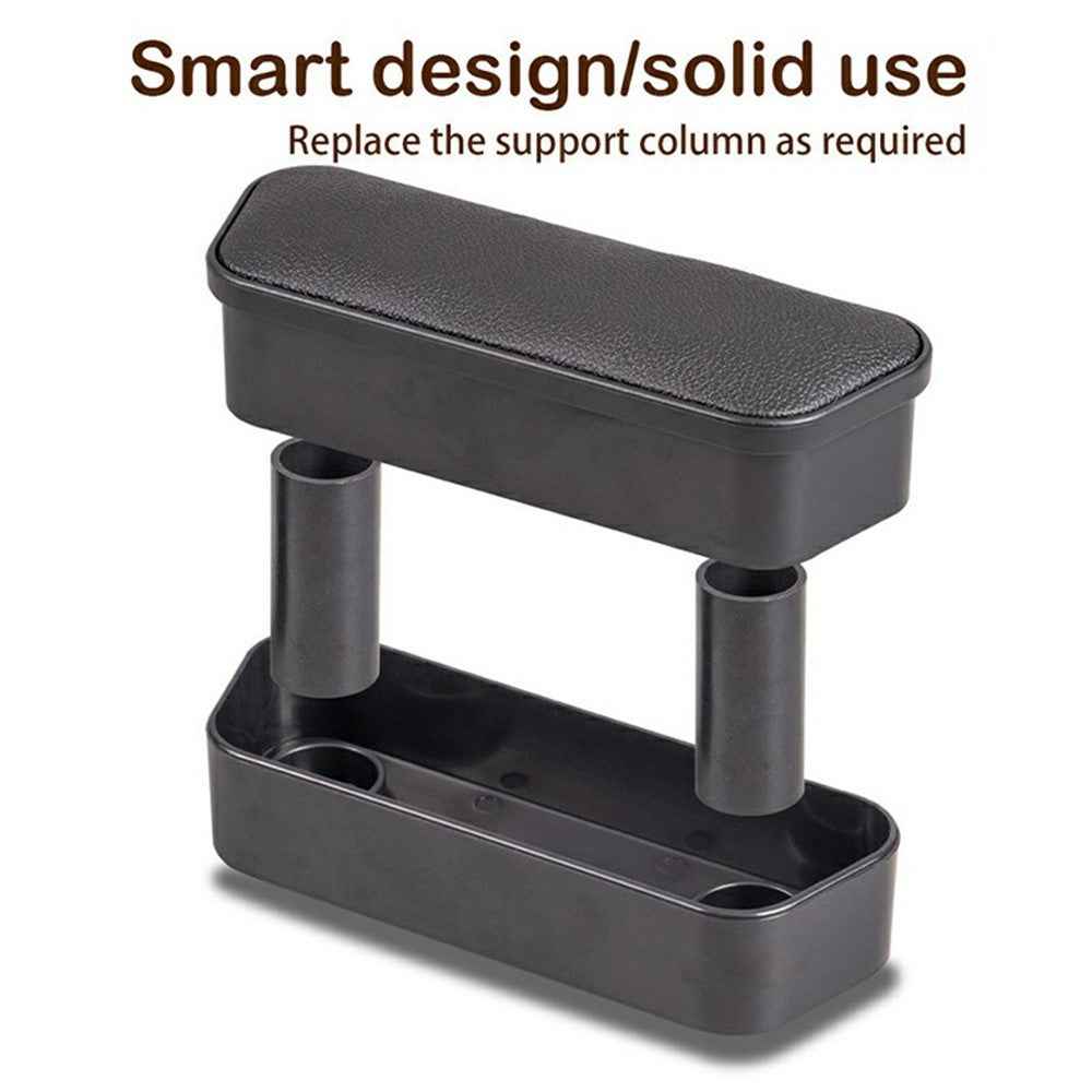 Multi-Functional Storage Car Armrest Elbow Pad Height-Adjustable Vehicle Armrest Box Cushion - Brown