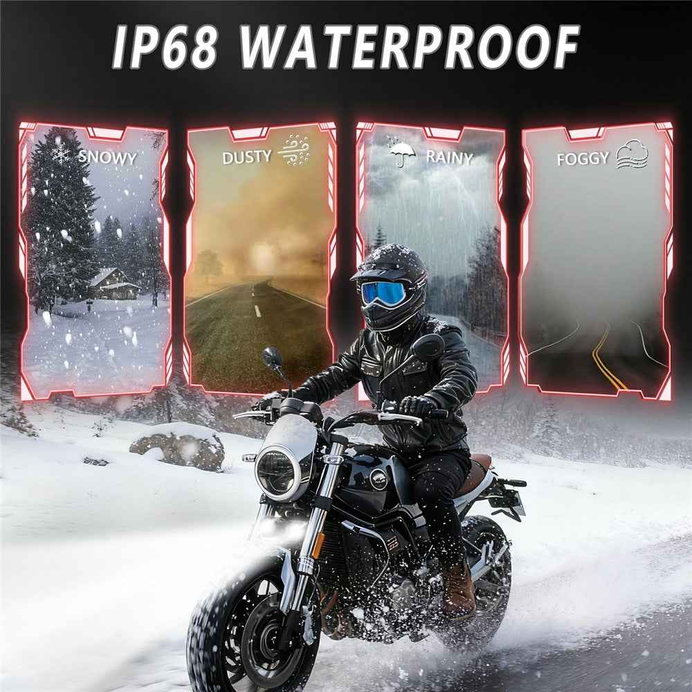 S9 1Pc 50W Dual Lens Motorcycle Spotlight Aluminum Alloy Housing High Low Beam LED Auxiliary Light