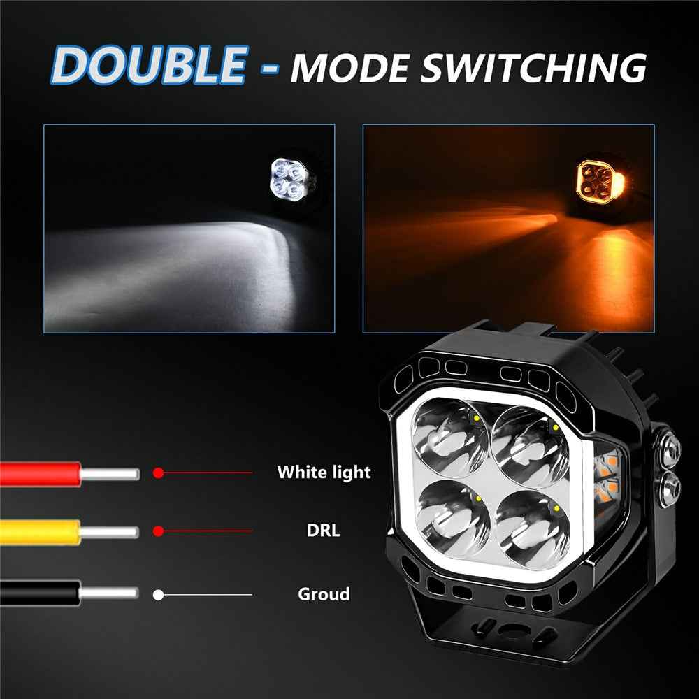 E8 1Pc 40W LED Off-Road Spotlight IP68 Waterproof Aviation Grade Aluminum Alloy Angel Eyes Car Flood Lamp