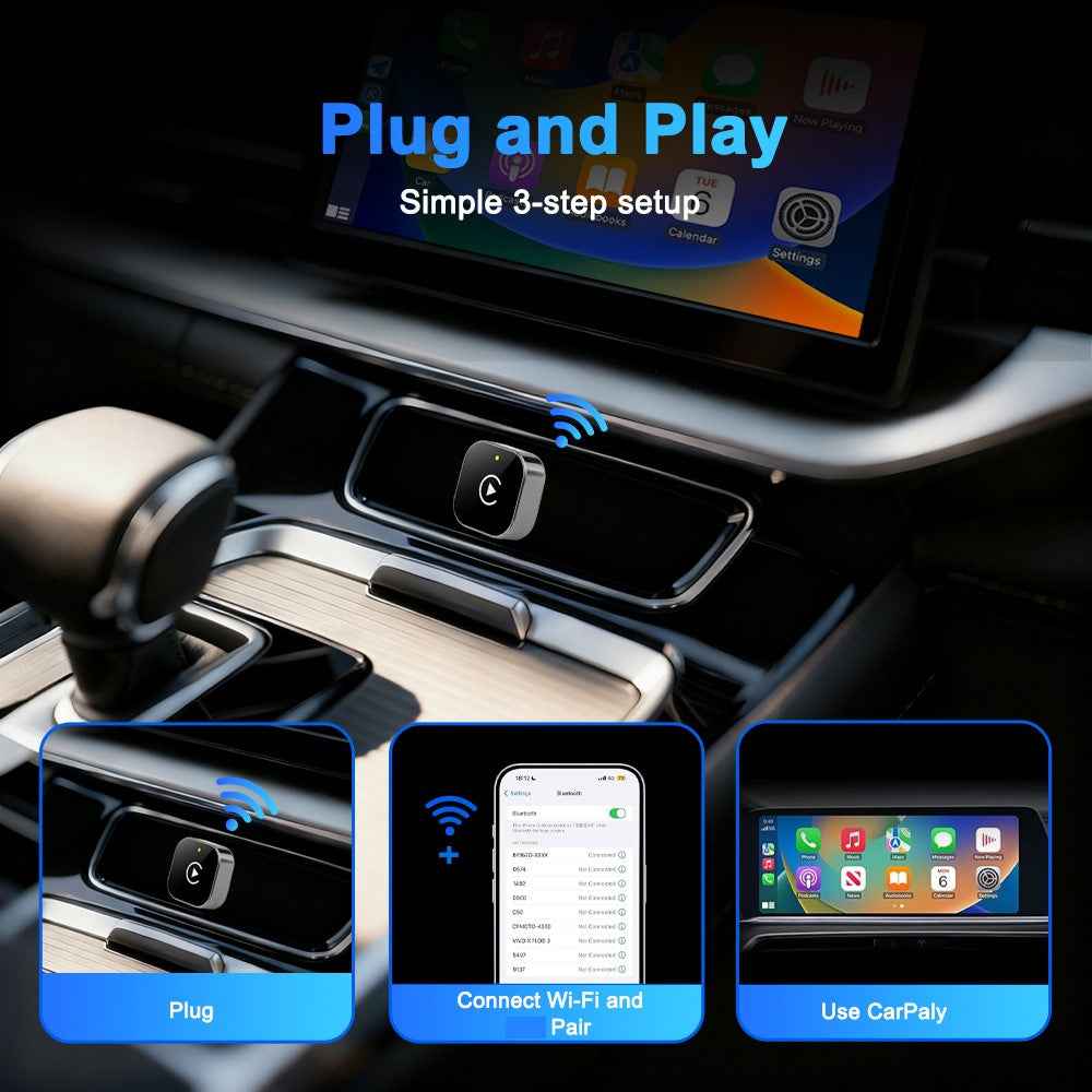 M68 2 in 1 AI Box Wireless Car Adapter for Car Play  /  Android Auto Vehicles Wired to Wireless Converter