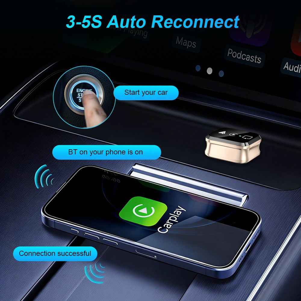 M70 4 in 1 Smart Screen Mirroring Adapter Car Play  /  Android Auto Wired to Wireless Converter for AirPlay  /  Miracast