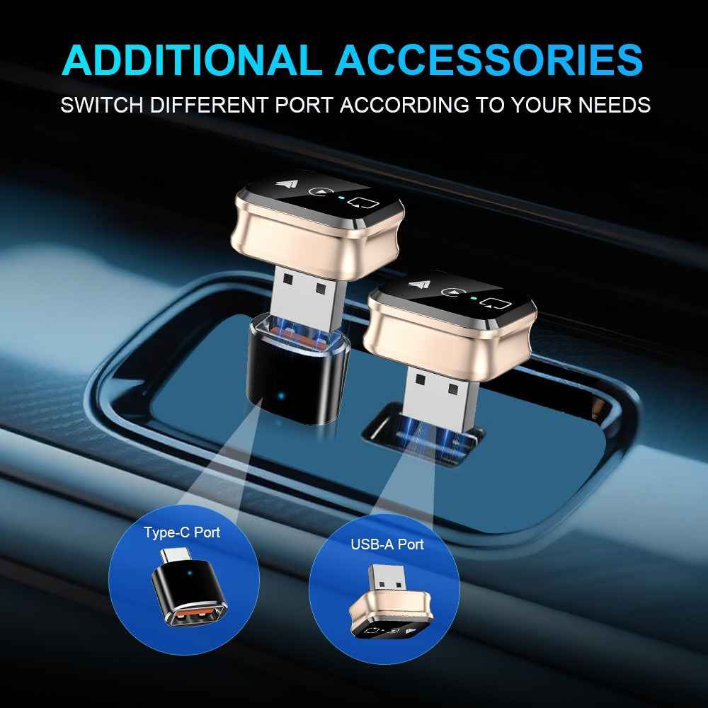 M70 4 in 1 Smart Screen Mirroring Adapter Car Play  /  Android Auto Wired to Wireless Converter for AirPlay  /  Miracast