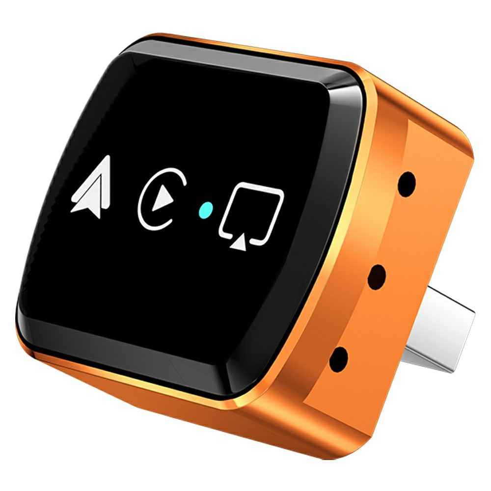 M71 4 in 1 Smart Screen Mirroring Adapter AirPlay  /  Miracast for Vehicles Car Play  /  Android Auto Wired to Wireless Converter - Orange