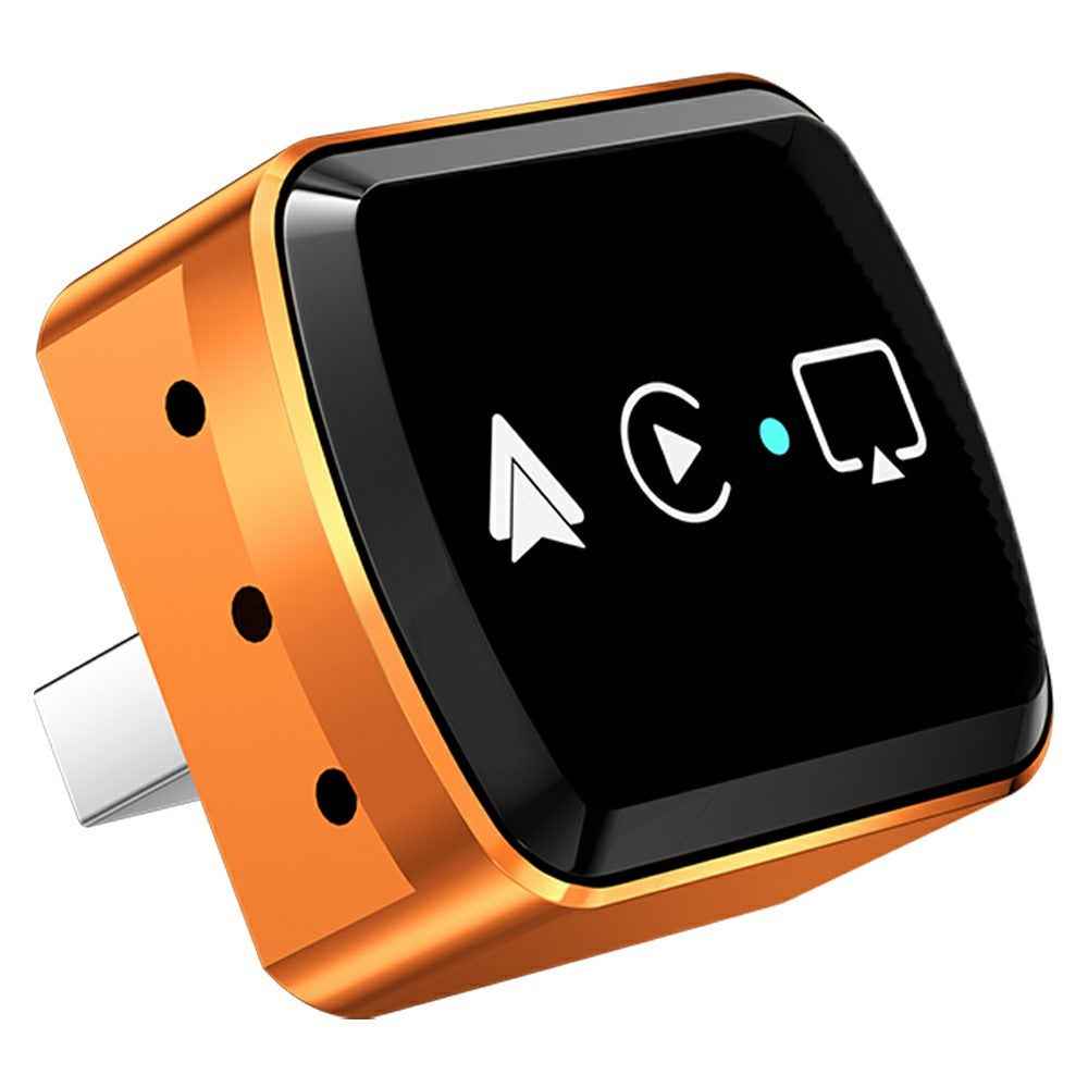 M71 4 in 1 Smart Screen Mirroring Adapter AirPlay  /  Miracast for Vehicles Car Play  /  Android Auto Wired to Wireless Converter - Orange