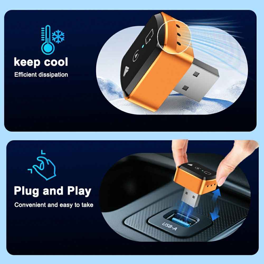 M71 4 in 1 Smart Screen Mirroring Adapter AirPlay  /  Miracast for Vehicles Car Play  /  Android Auto Wired to Wireless Converter - Orange