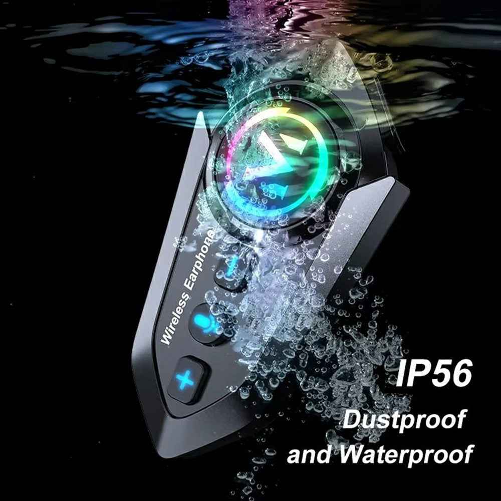 Y12 Pro Motorcycle Helmet Intercom Headset Wireless Hands-Free Earphones Hard Microphone for Riding - Black