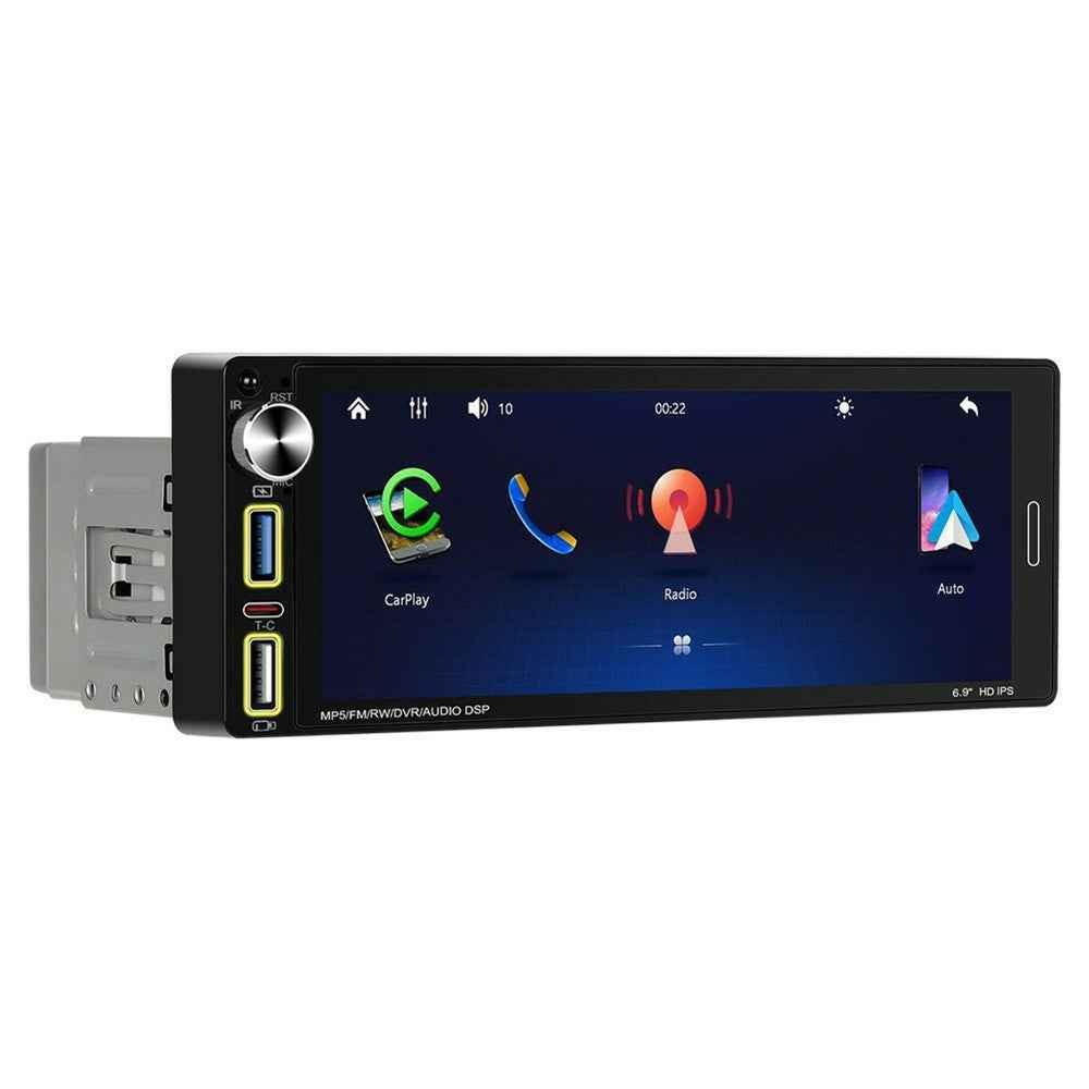 6290W 6.9 Inch Touch Screen Single Din Car Stereo Radio CarPlay Android Auto Bluetooth-compatible MP5 Player