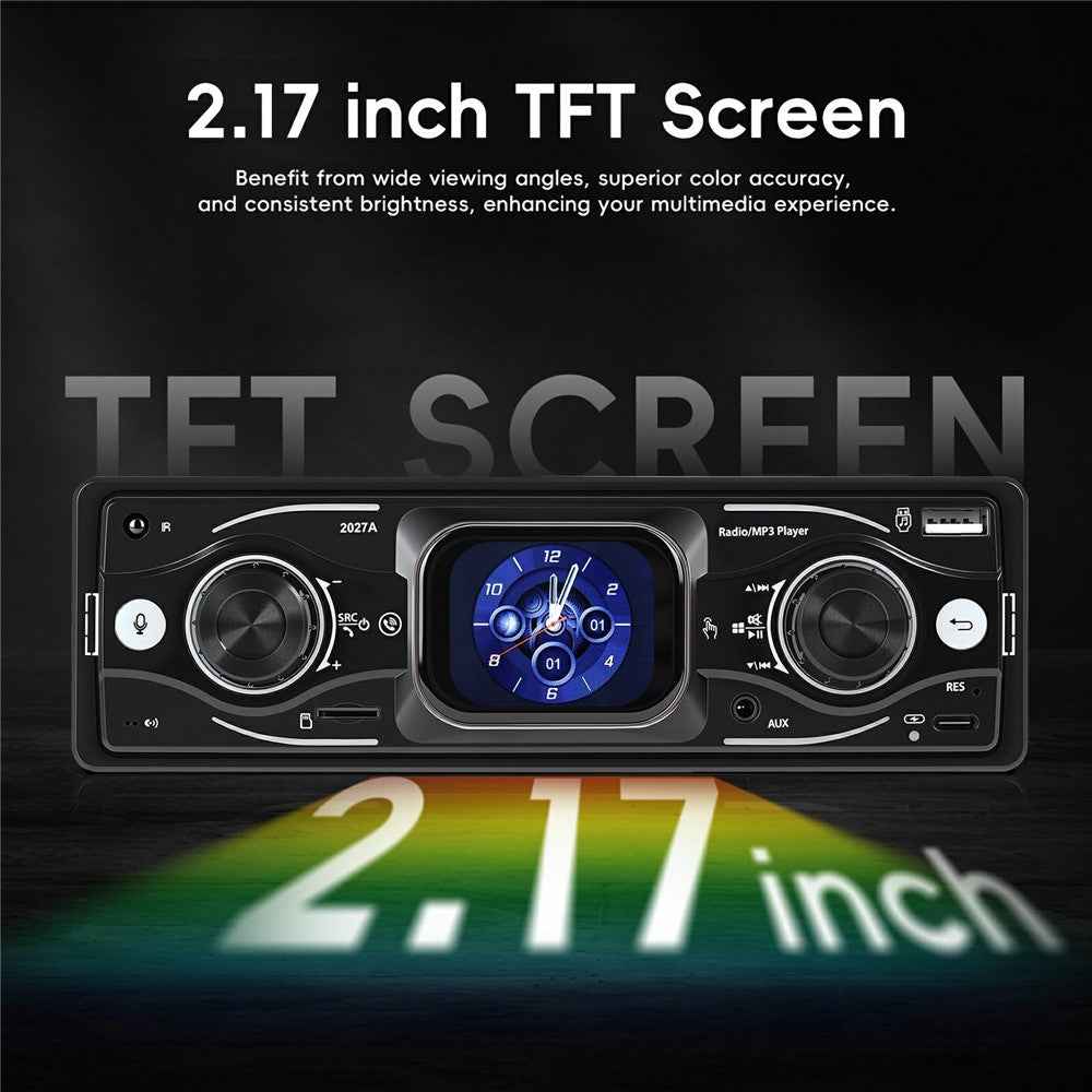 2027A 2.17 Inch Touch Screen Single DIN Car Stereo Multimedia Player Bluetooth-compatible FM / AM Radio with Steering Wheel Control
