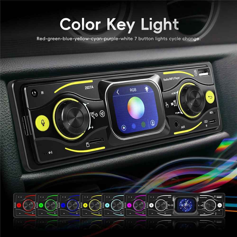 2027A 2.17 Inch Touch Screen Single DIN Car Stereo Multimedia Player Bluetooth-compatible FM / AM Radio with Steering Wheel Control