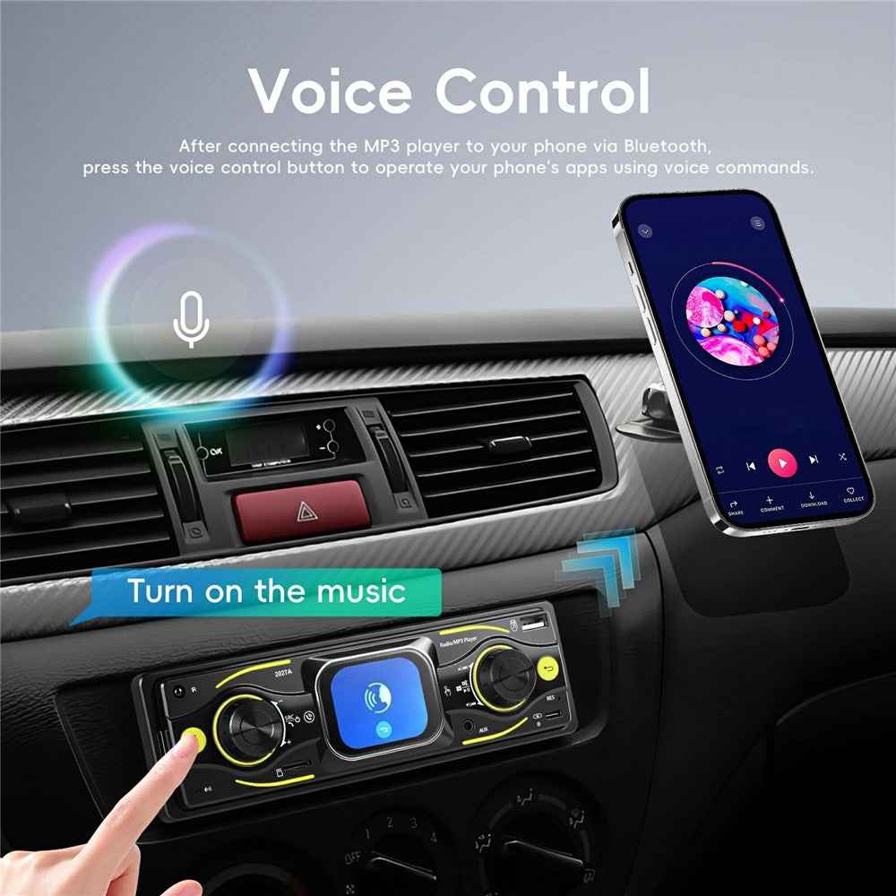 2027A 2.17 Inch Touch Screen Single DIN Car Stereo Multimedia Player Bluetooth-compatible FM / AM Radio with Steering Wheel Control