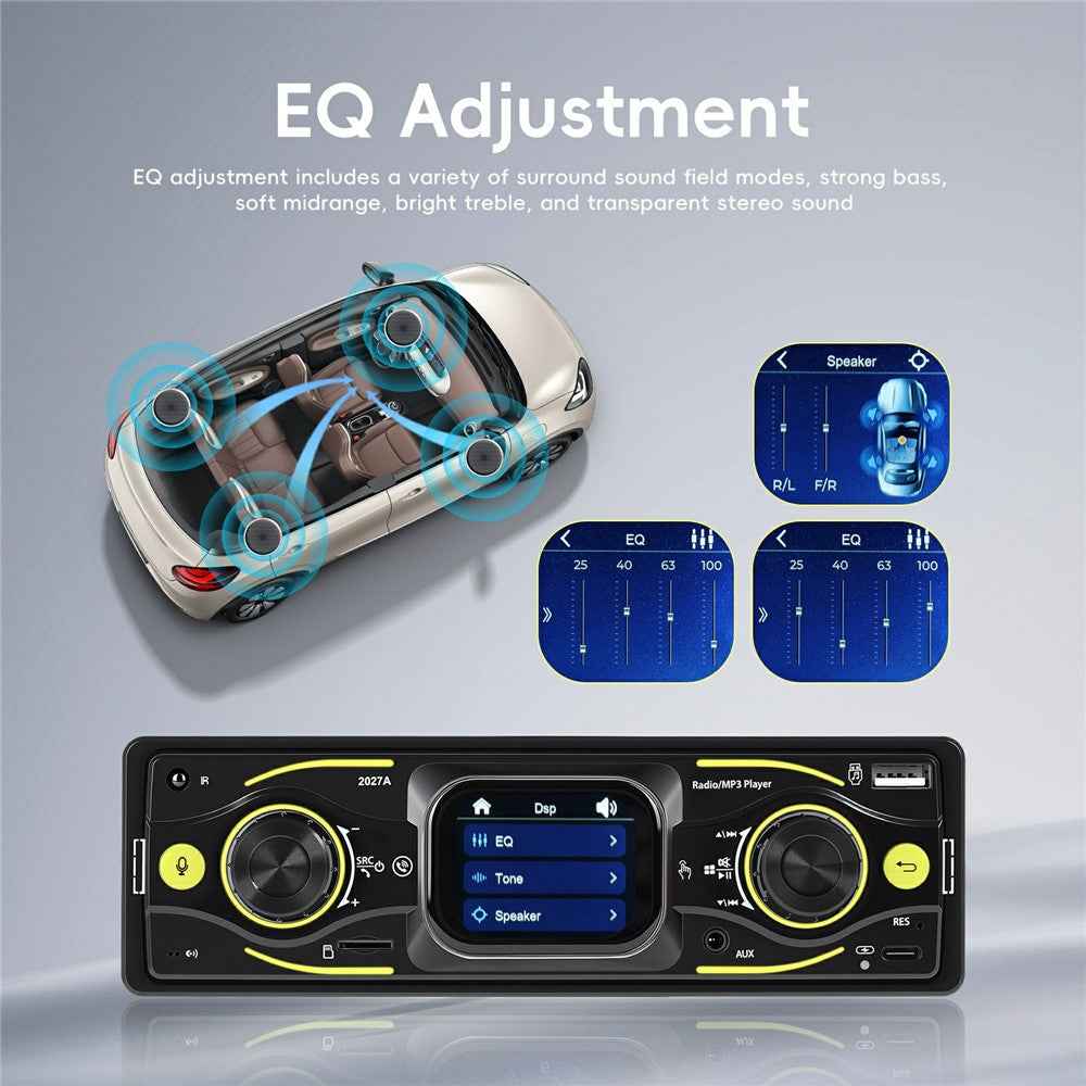 2027A 2.17 Inch Touch Screen Single DIN Car Stereo Multimedia Player Bluetooth-compatible FM / AM Radio with Steering Wheel Control