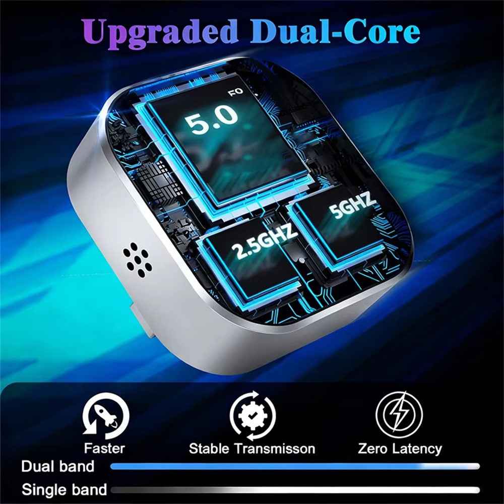 Q1A Wired to Wireless Carplay  /  Android Auto 2 in 1 Dongle Auto Connect Mini Adapter - Black+White Symbol