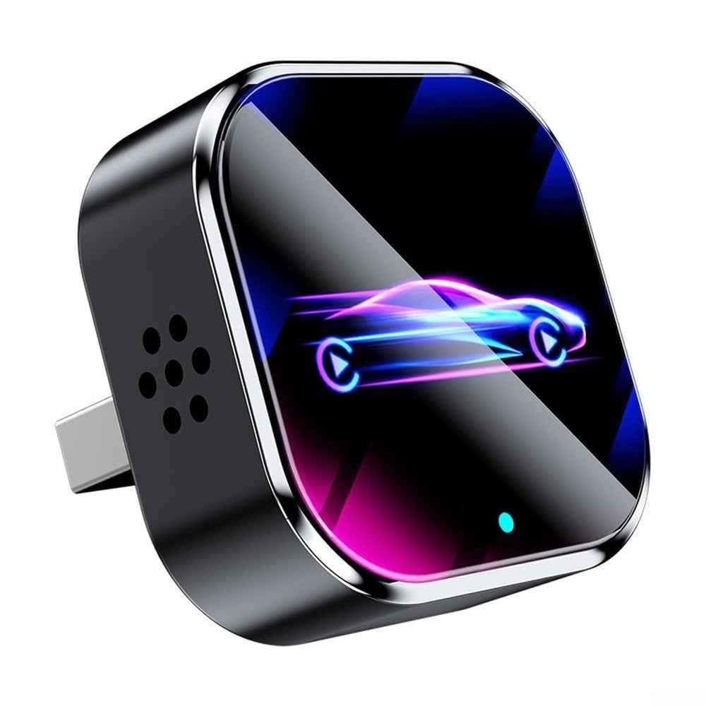 Q1A Wired to Wireless Carplay  /  Android Auto 2 in 1 Dongle Auto Connect Mini Adapter - Black+Colorful Car Symbol