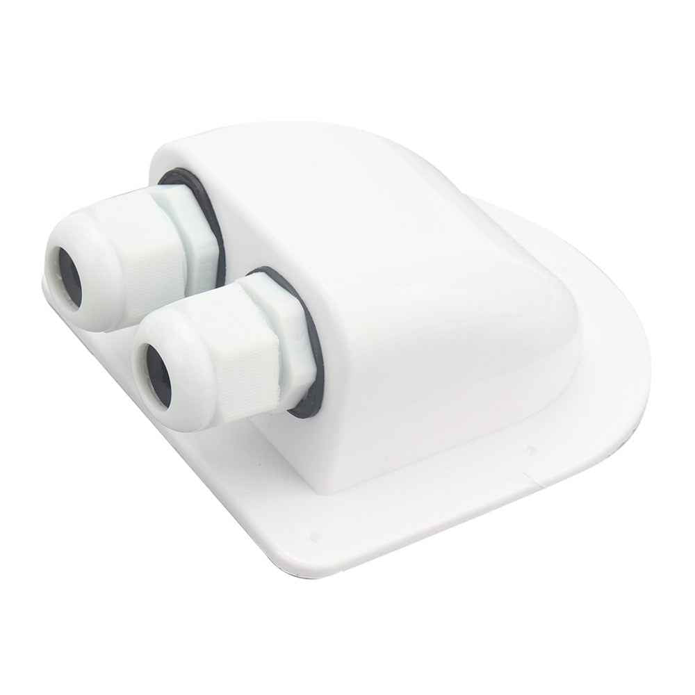 A6098 Solar Panel White Double Cable Entry Gland Box Waterproof RV Camper Solar Entry Housing with Screws
