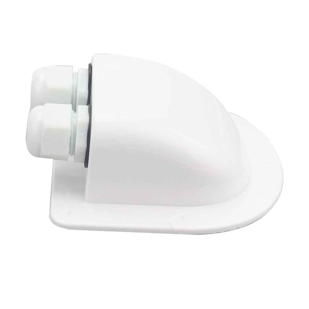 A6098 Solar Panel White Double Cable Entry Gland Box Waterproof RV Camper Solar Entry Housing with Screws