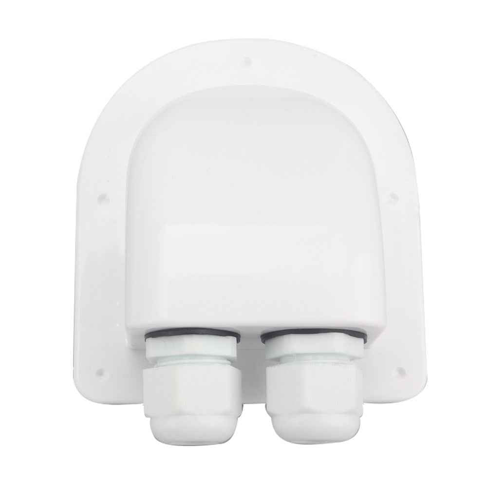 A6098 Solar Panel White Double Cable Entry Gland Box Waterproof RV Camper Solar Entry Housing with Screws