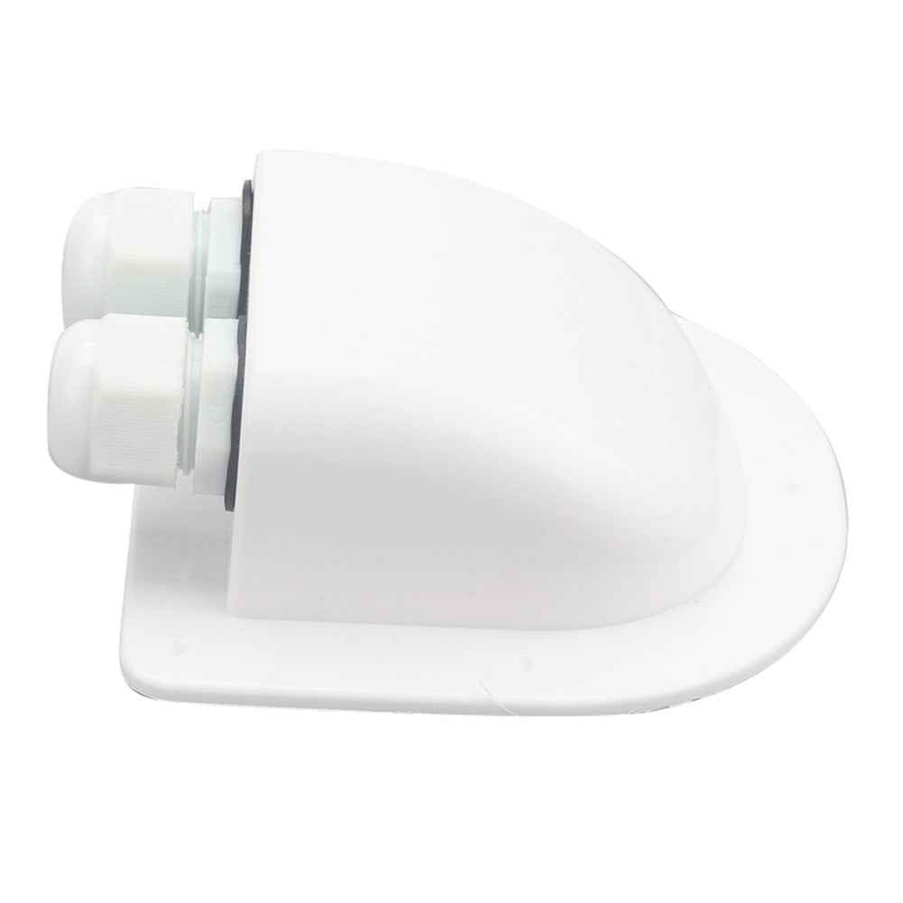 A6098 Solar Panel White Double Cable Entry Gland Box Waterproof RV Camper Solar Entry Housing with Screws