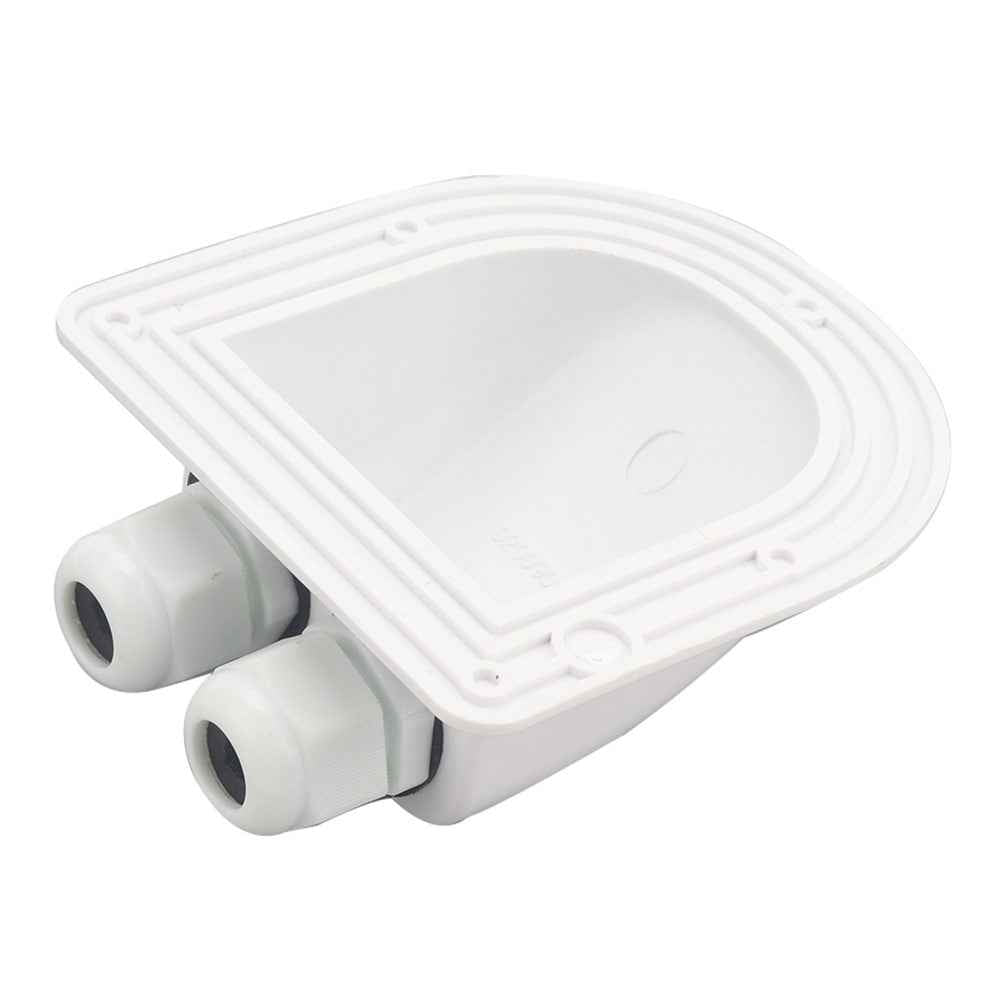 A6098 Solar Panel White Double Cable Entry Gland Box Waterproof RV Camper Solar Entry Housing with Screws