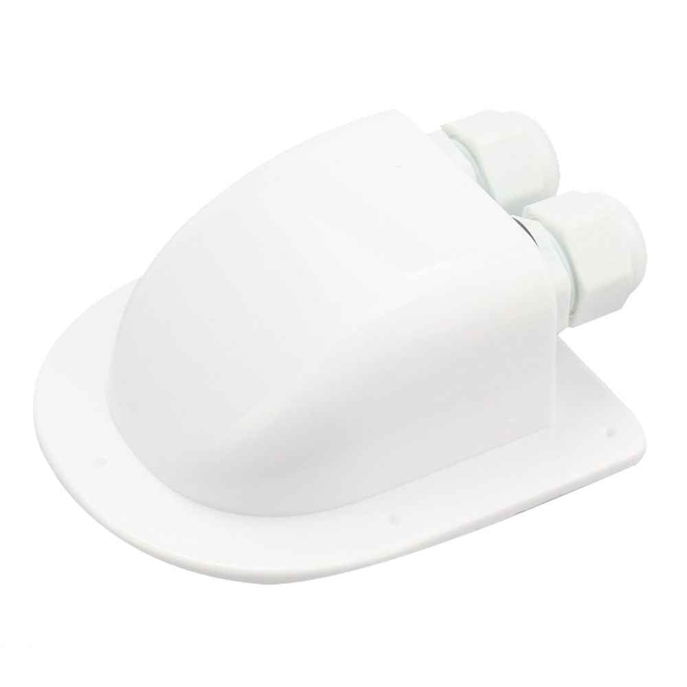 A6098 Solar Panel White Double Cable Entry Gland Box Waterproof RV Camper Solar Entry Housing with Screws