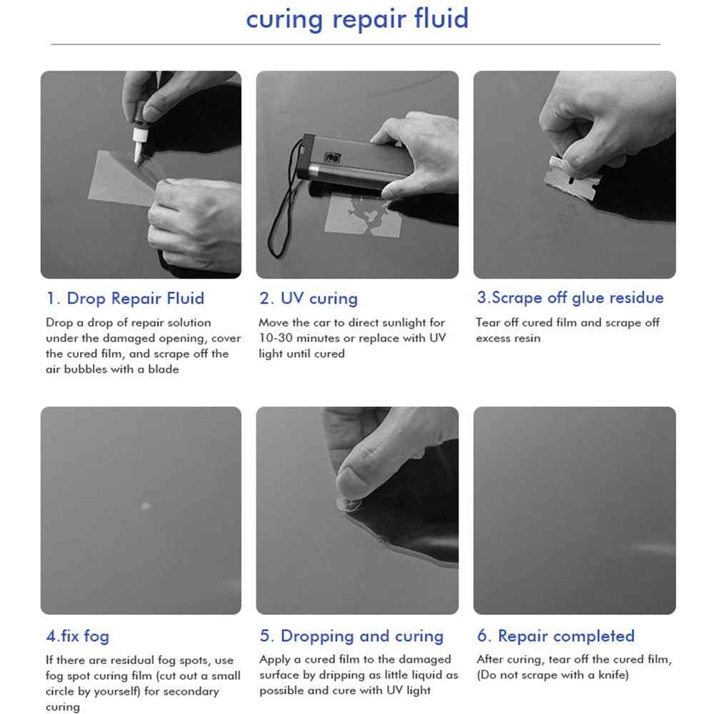 Car Windscreen Spot Repair Tool DIY Windshield Repair Air Pump Kit Glass Window Restoration Agent