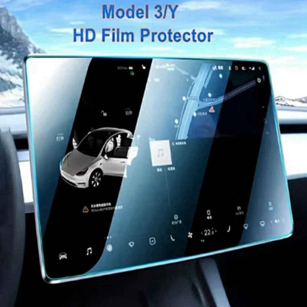 For Tesla Model 3 / Y (2019-2025) 15 Inch Car GPS Navigation Screen Protector Tempered Glass Film