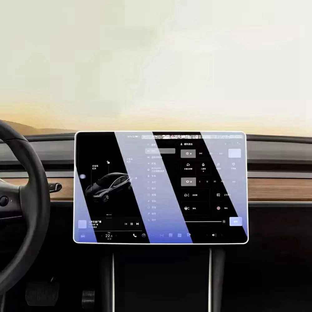 For Tesla Model 3 / Y (2023-2025) 15.4 Inch Car GPS Navigation Screen Protector Tempered Glass Film