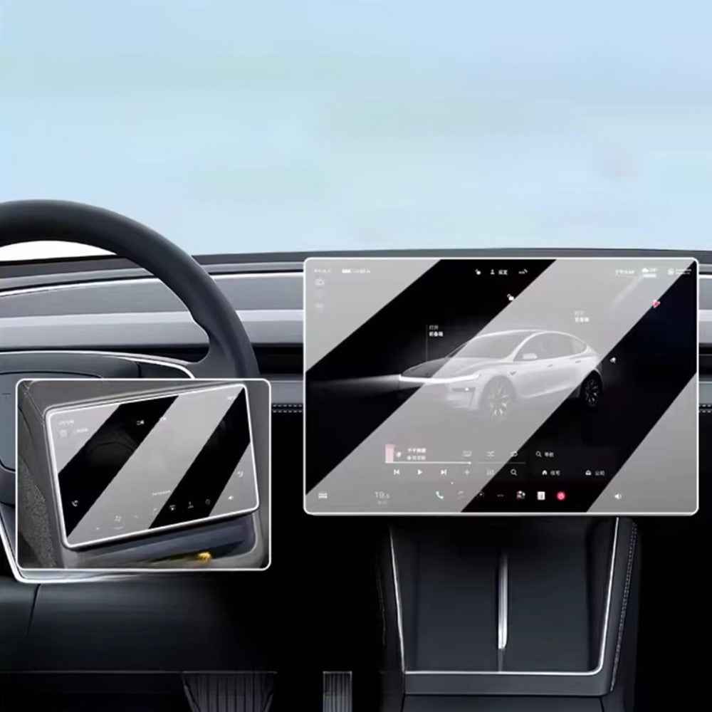 2Pcs / Set For Tesla Model Y L 2025-2026 16 Inch Screen Protector Front and Rear Anti-Glare Tempered Glass Film