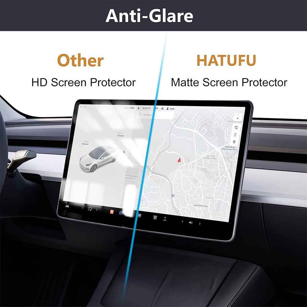 2Pcs / Set For Tesla Model Y L 2025-2026 16 Inch Screen Protector Front and Rear Anti-Glare Tempered Glass Film