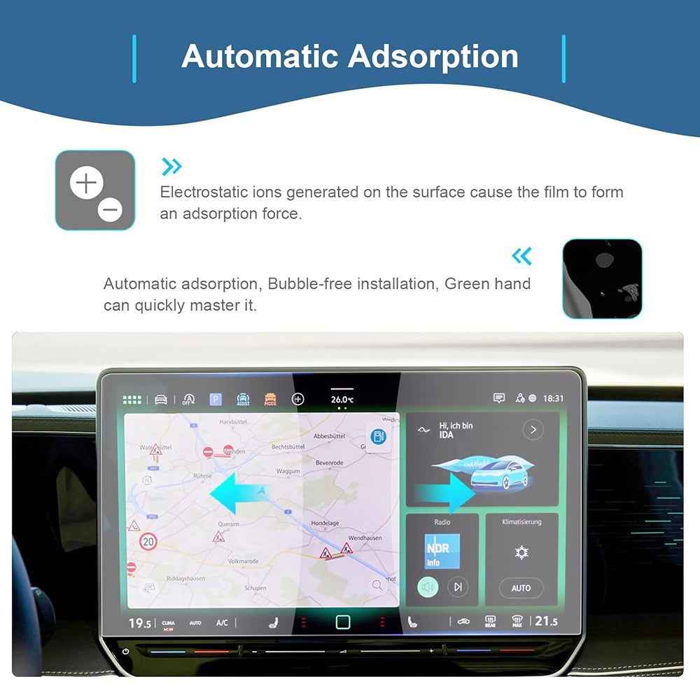 For ID.4X  /  ID.6X 2021-2024 12 Inch Navigation Screen Protector 9H Hardness HD Clear Tempered Glass Film