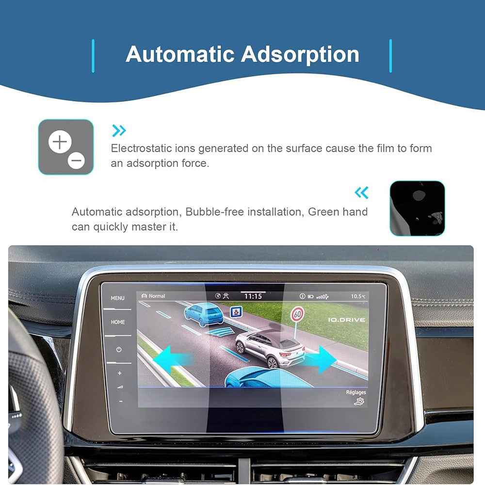 For T-ROC 2021-2025 9.2 Inch Navigation Screen Protector 9H Hardness Shatterproof Tempered Glass Film