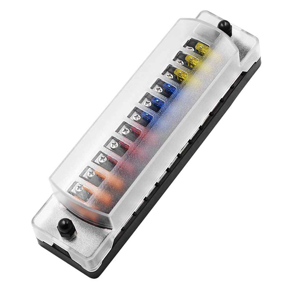 ZH-979A2 12 Way Car Fuse Box Fuse Holder Truck Auto Blade Fuse Box with 24x Fuses and Sticker