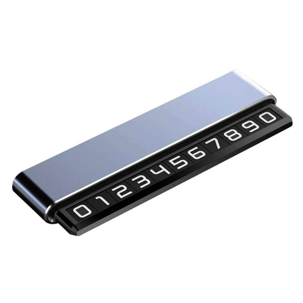H6S Magnetic Temporary Parking Number Plate Hidden Car High Temperature Resistant Parking Sign, Double Number - Grey