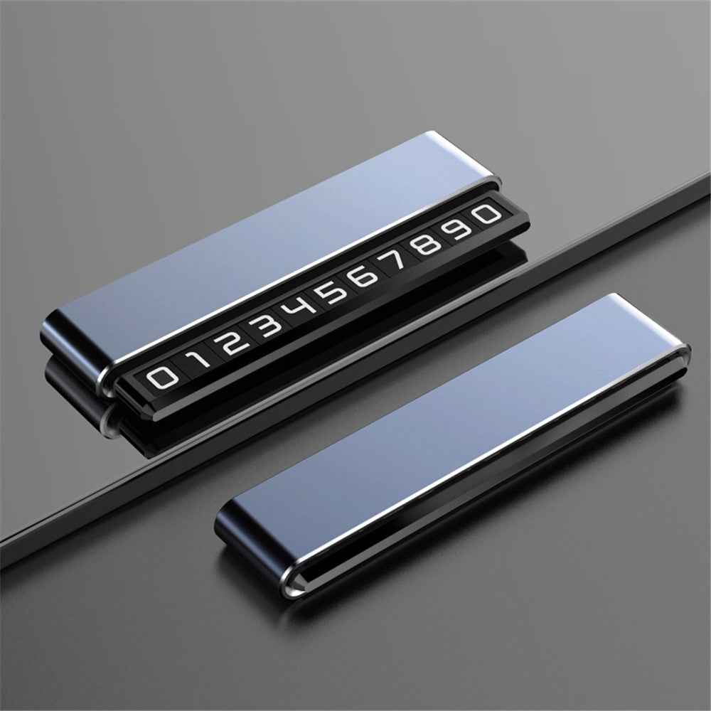 H6S Magnetic Temporary Parking Number Plate Hidden Car High Temperature Resistant Parking Sign, Double Number - Grey