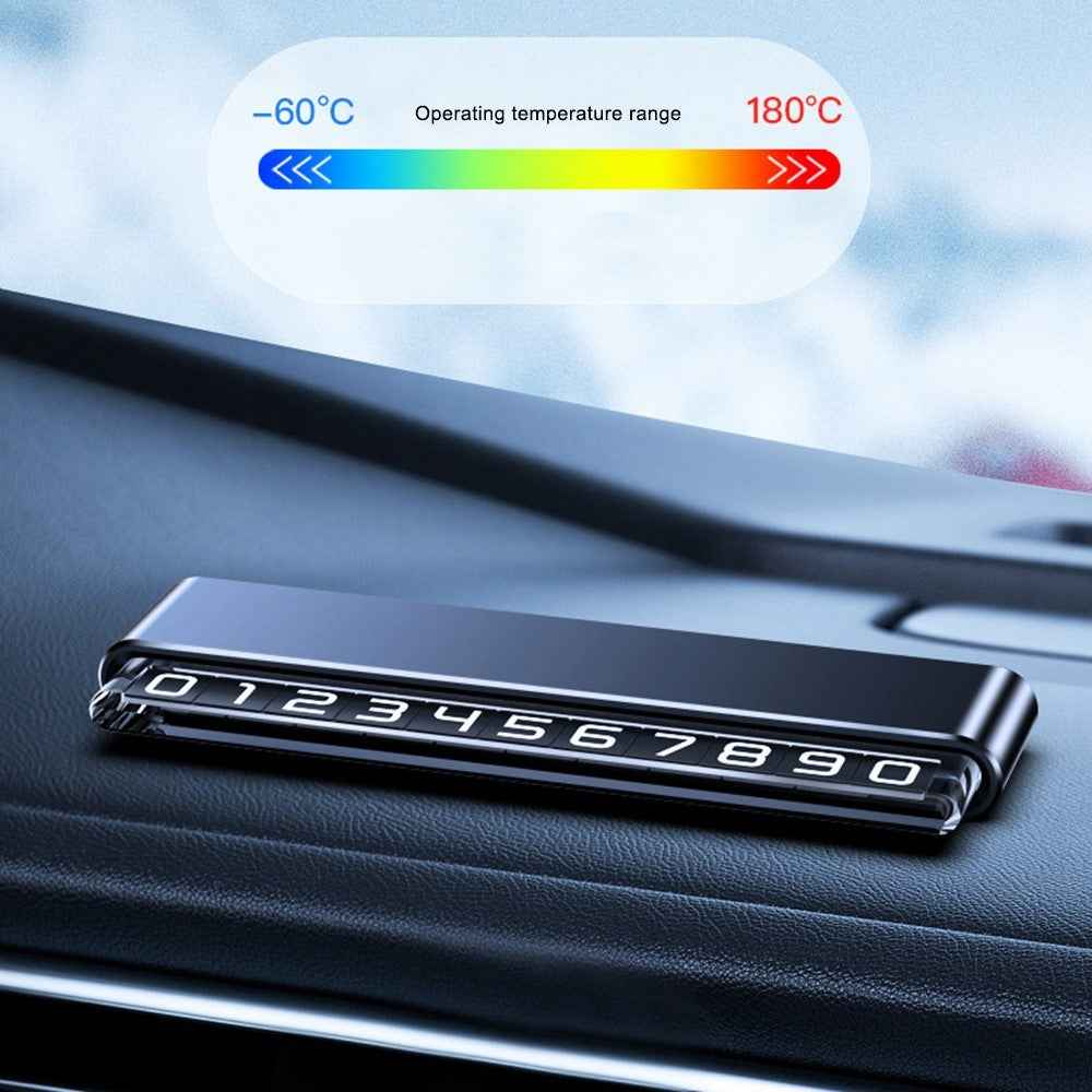 H6S Magnetic Temporary Parking Number Plate Hidden Car High Temperature Resistant Parking Sign, Double Number - Grey