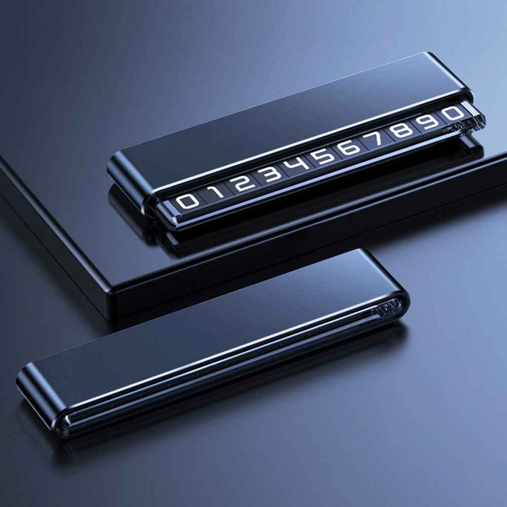 H6S Magnetic Temporary Parking Number Plate Hidden Car High Temperature Resistant Parking Sign, Double Number - Silver