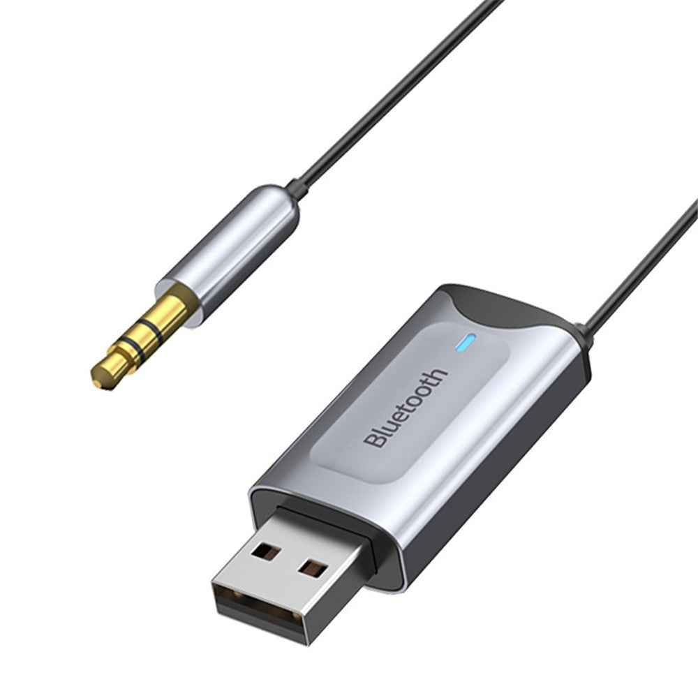 Bluetooth-compatible Aux Adapter Dongle USB to 3.5mm Jack Car Audio Aux Bluetooth-compatible 5.3 Handsfree Kit