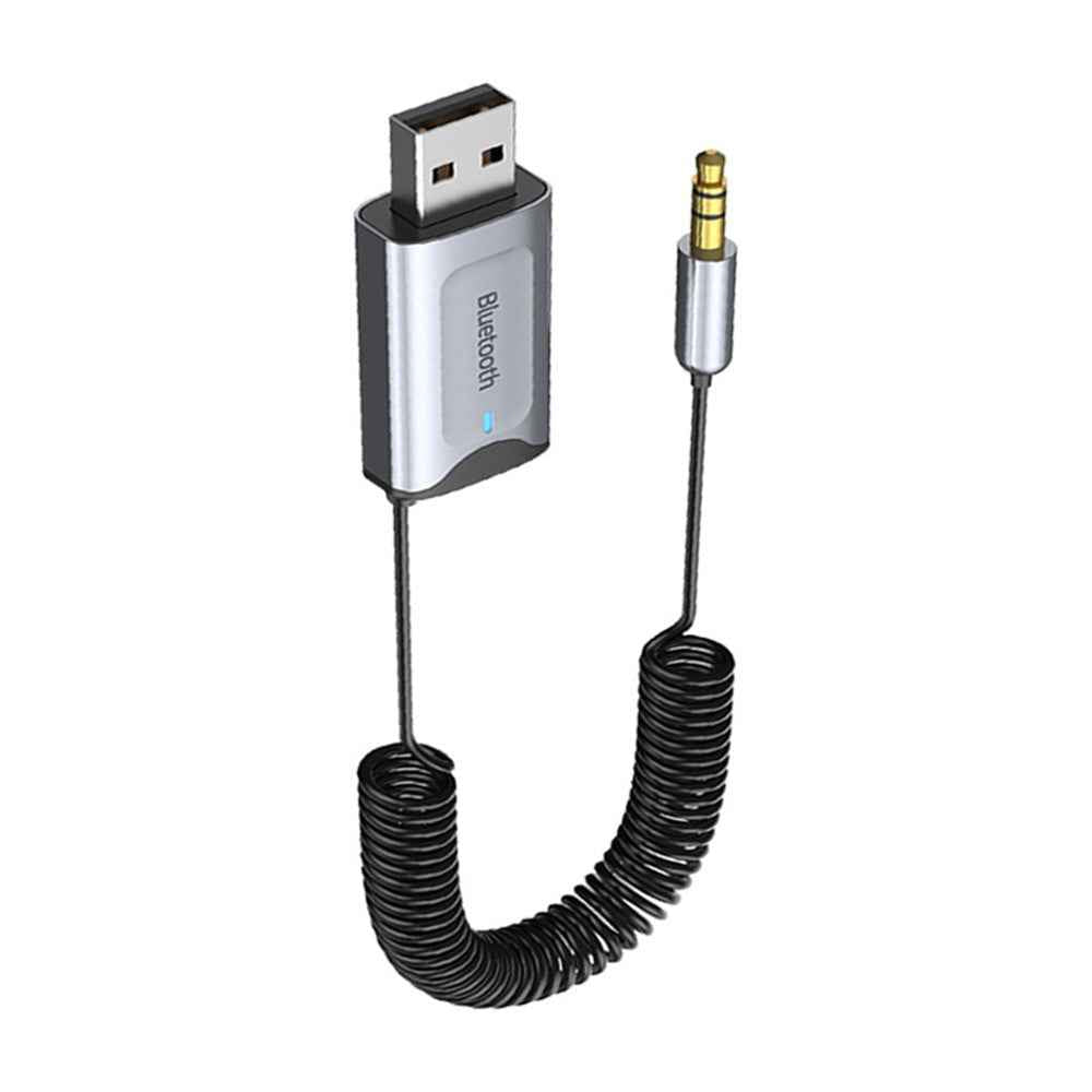 Bluetooth-compatible Aux Adapter Dongle USB to 3.5mm Jack Car Audio Aux Bluetooth-compatible 5.3 Handsfree Kit