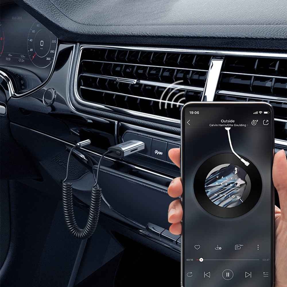 Bluetooth-compatible Aux Adapter Dongle USB to 3.5mm Jack Car Audio Aux Bluetooth-compatible 5.3 Handsfree Kit