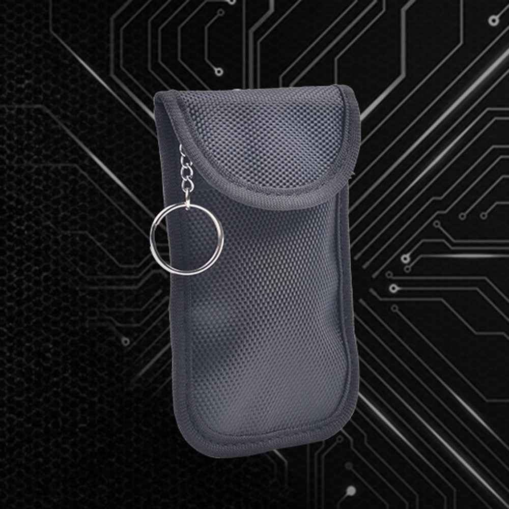 Double Layer RFID Blocking ID Credit Card Storage Pouch Car Key Signal Shielding Bag with Dual Buckle