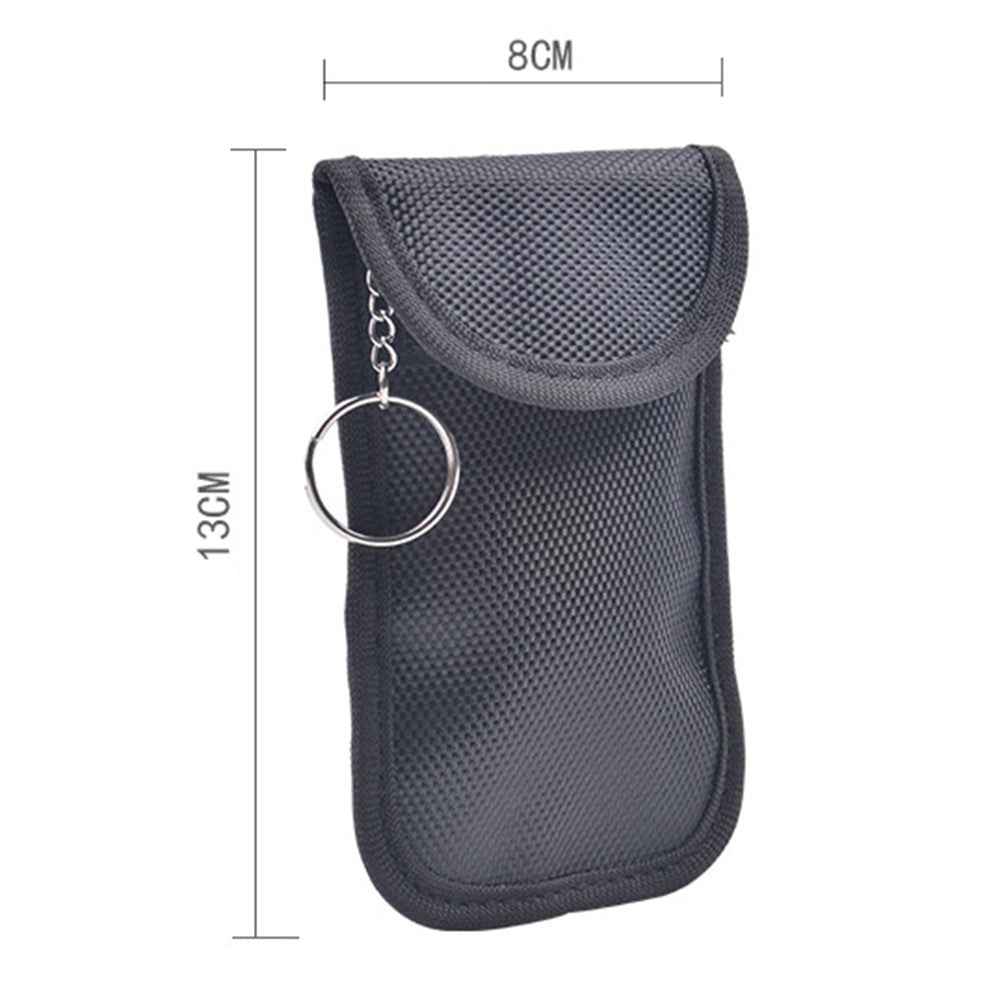 Double Layer RFID Blocking ID Credit Card Storage Pouch Car Key Signal Shielding Bag with Dual Buckle