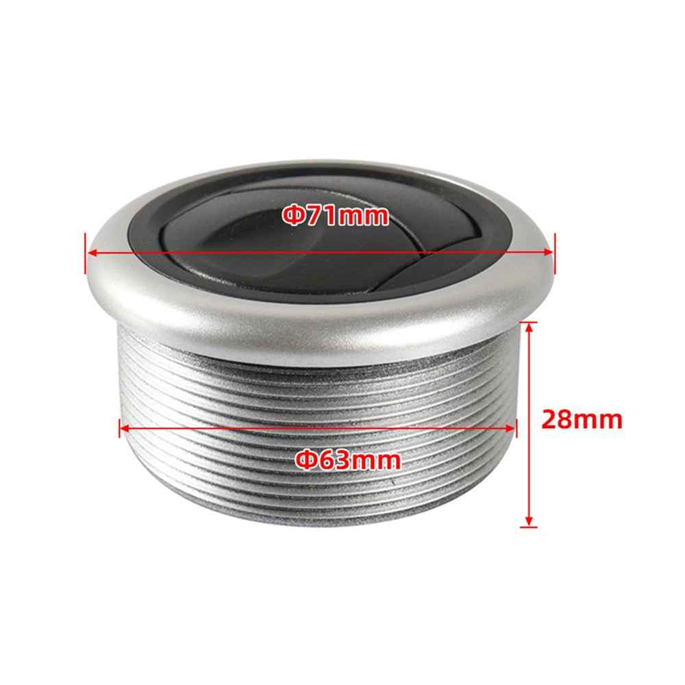 A5681-01 Round A / C Air Outlet Vent Electroplate Knob Type Universal for RV Bus Boat Yacht Electric Car Caravan (71 / 63mm)