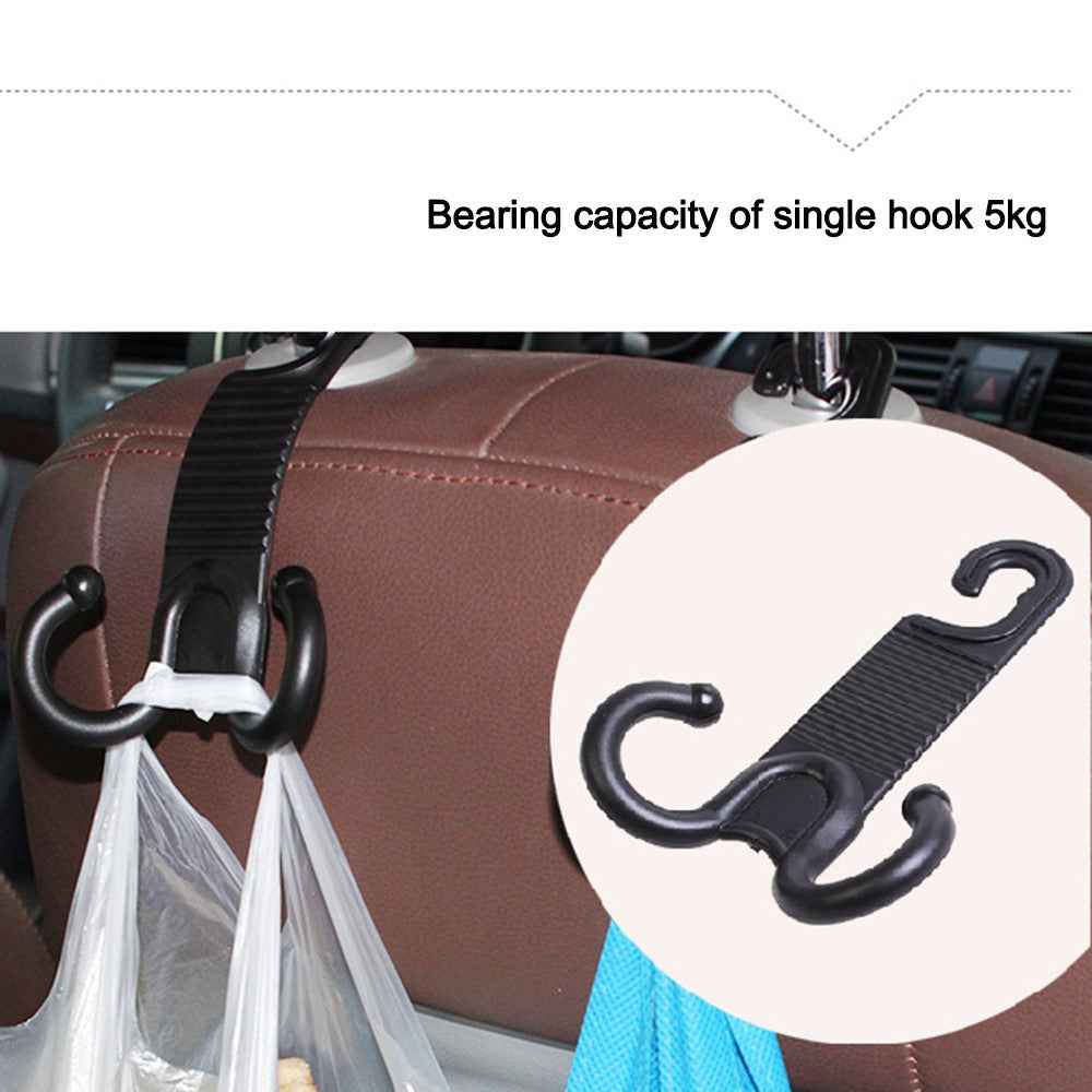 2Pcs Groceries Storage Headrest Hanger Plastic Car Back Seat Bag Holder Double Hooks