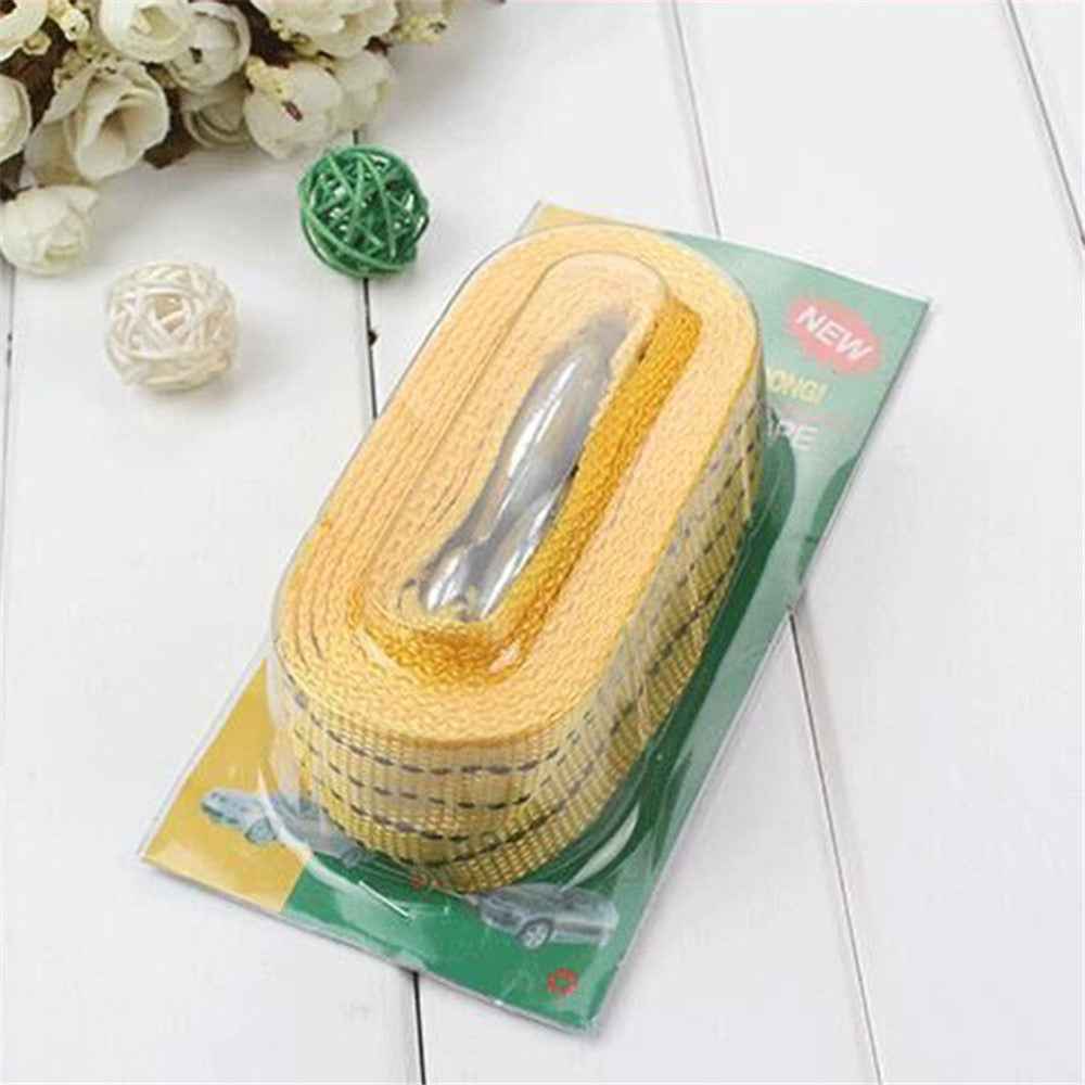 4m 3 Tons Nylon Car Traction Tow Cable for Truck Trailer Winch Towing Pull Rope Strap with Hooks