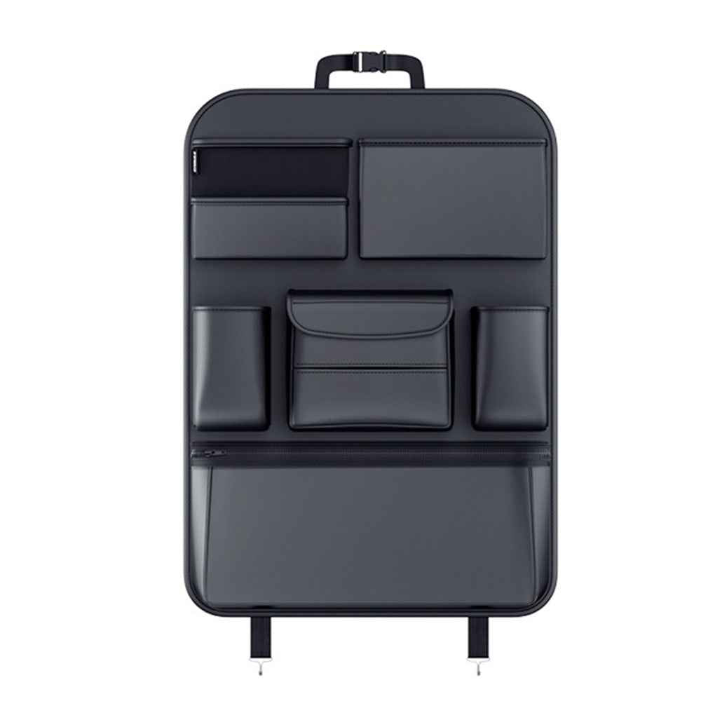Multifunction Car Back Seat Organizer Bag Automotive Seat Back Organizer for Bottle, Snack, Napkin, Book, Size: L - Black