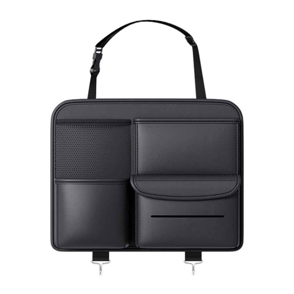 Multifunction Car Back Seat Organizer Bag Automotive Seat Back Organizer for Bottle, Snack, Napkin, Book, Size: L - Black
