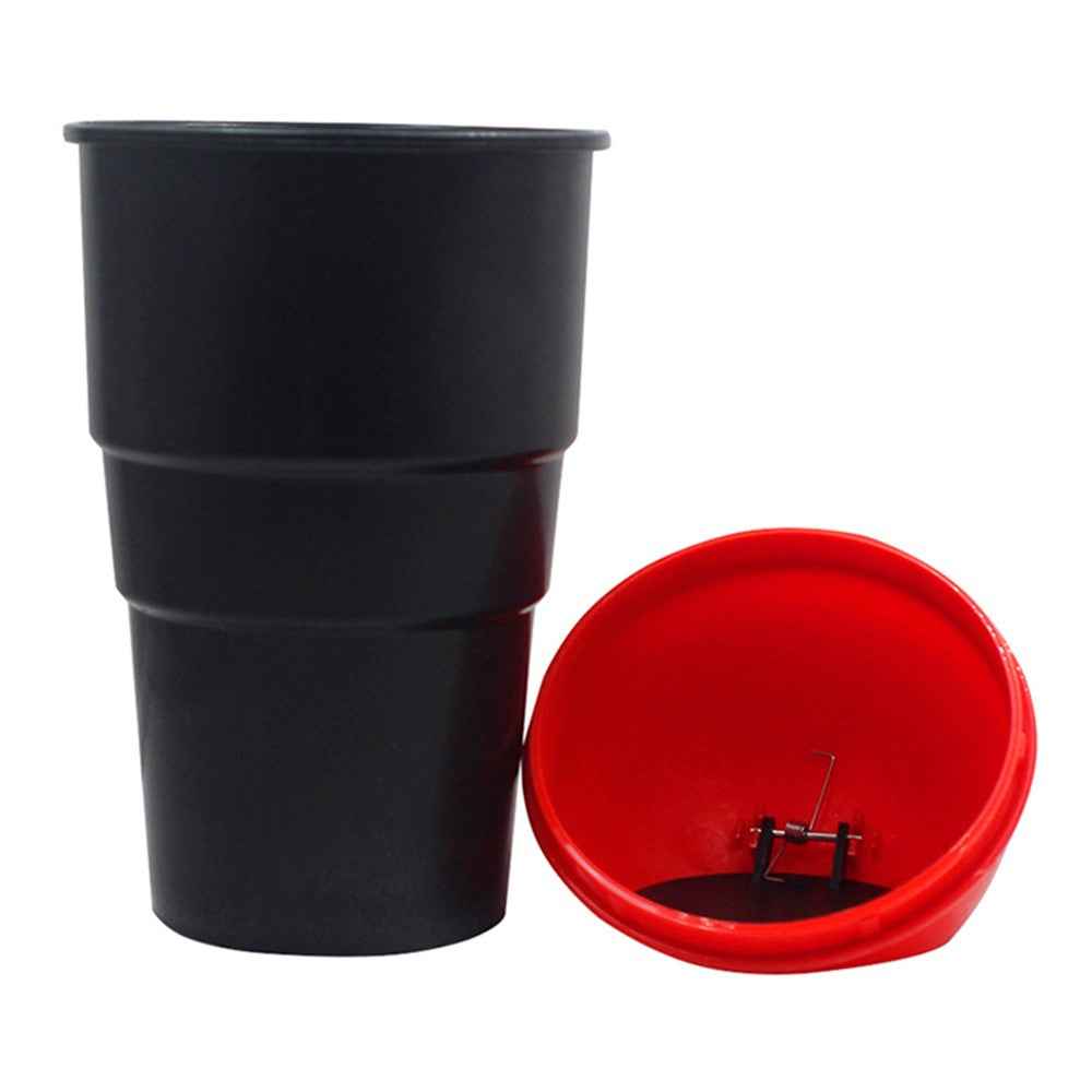 Car Trash Can Ash Bin Hand Push Mini Garbage Can Vehicle Interior Accessories - Red
