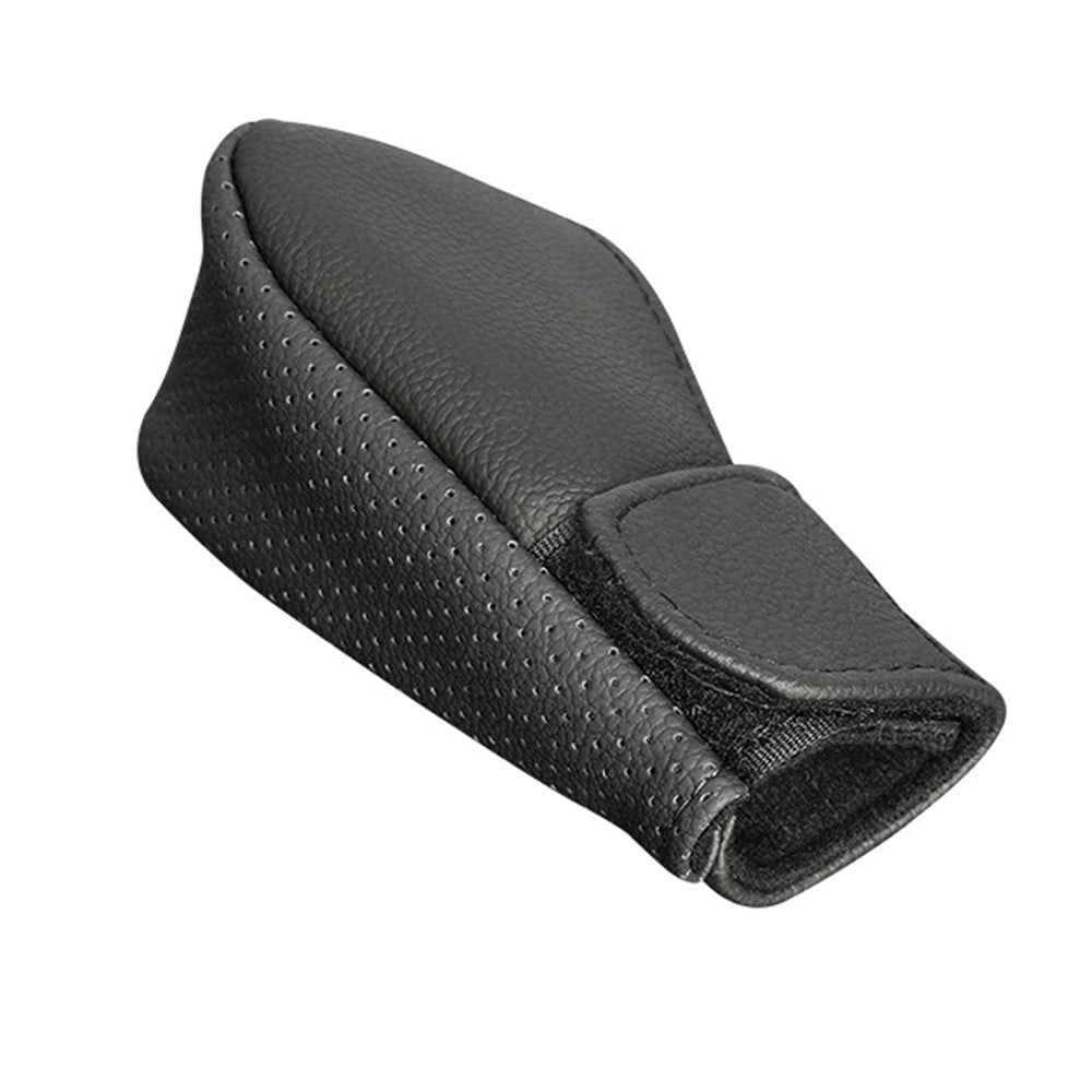 PU Leather Car Shift Knob Stick Cover Breathable Anti-skid Car Gear Shifter Cover - Black