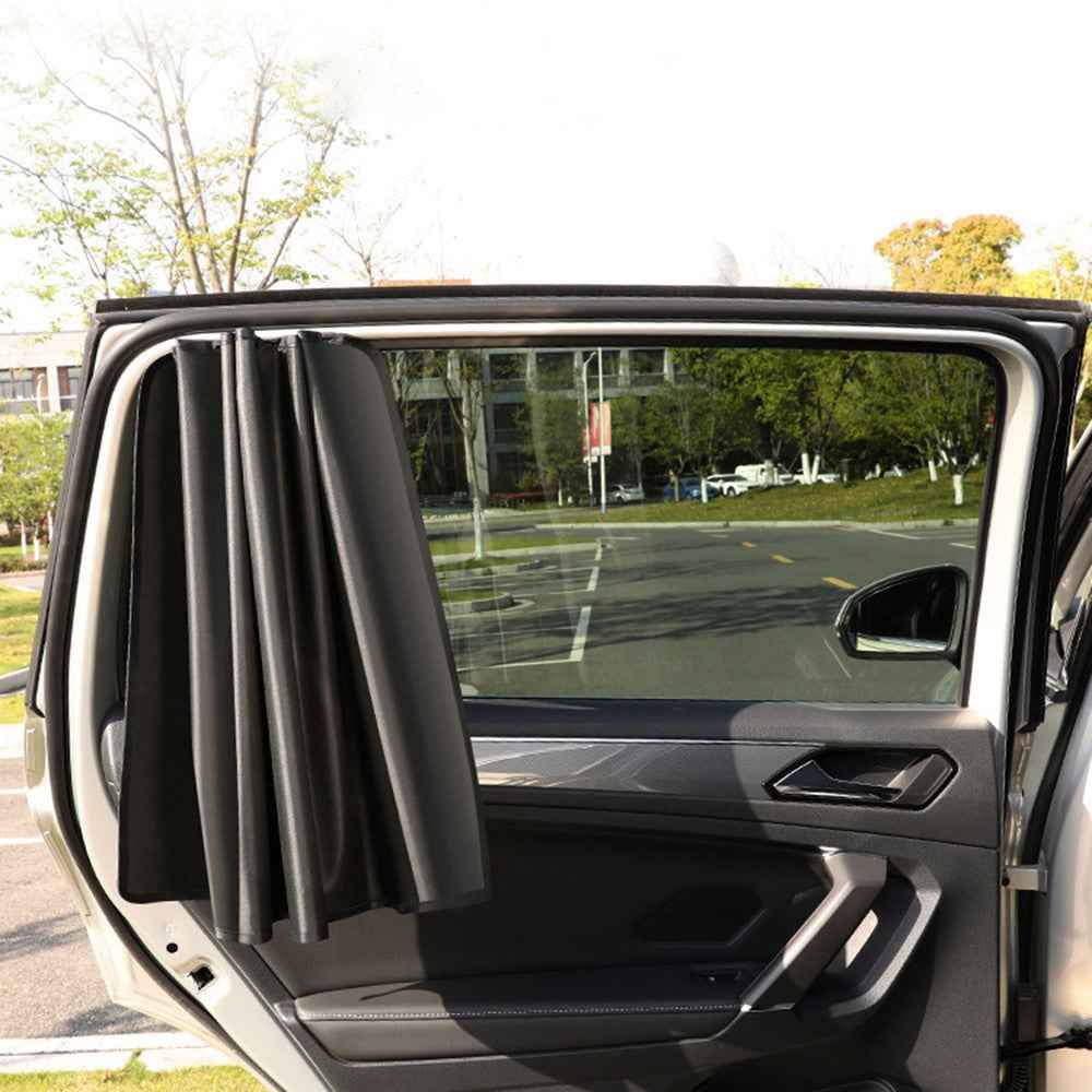 Magnetic Car Sunshade Titanium Silver Cloth Rear Side Window Sun Shade UV Protection Window Curtain, 80x50cm