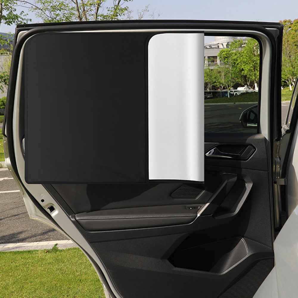 Magnetic Car Sunshade Titanium Silver Cloth Rear Side Window Sun Shade UV Protection Window Curtain, 80x50cm