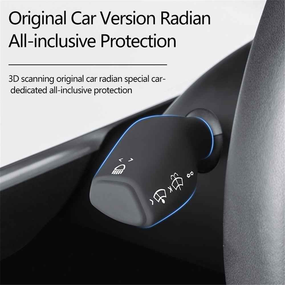 TSL62 2PCS For Tesla Model 3 / Y Silicone Car Shift Knob Cover Automobile Shift Protector Sleeve (English Version) - Black